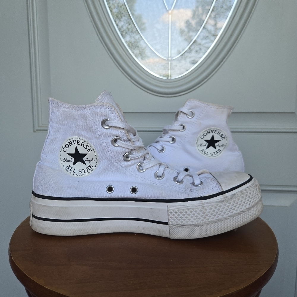 Converse Chuck Taylor All Star Lift Double Stack White Canvas